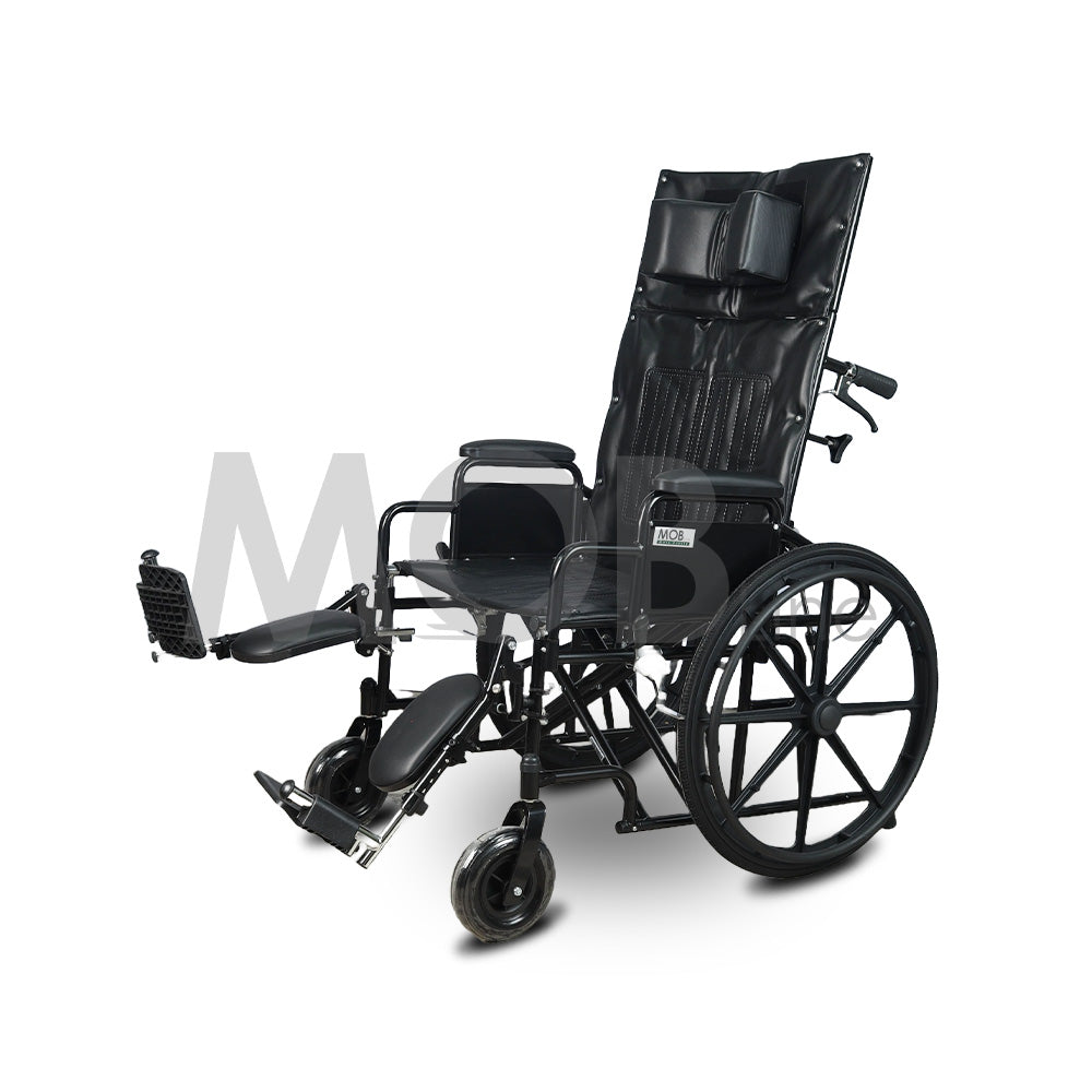 Cureline MOBLINE - STEEL RECLINING DOUBLE CROSS WHEELCHAIR