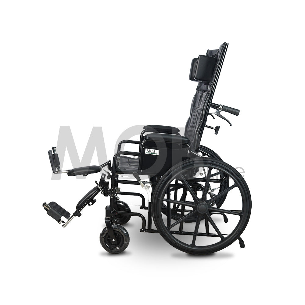 Cureline MOBLINE - STEEL RECLINING DOUBLE CROSS WHEELCHAIR