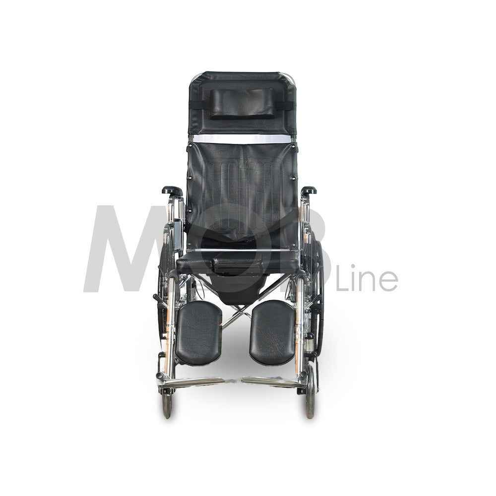 Cureline MOBLINE - STEEL RECLINING AND ELEVATING COMMODE WHEELCHAIR