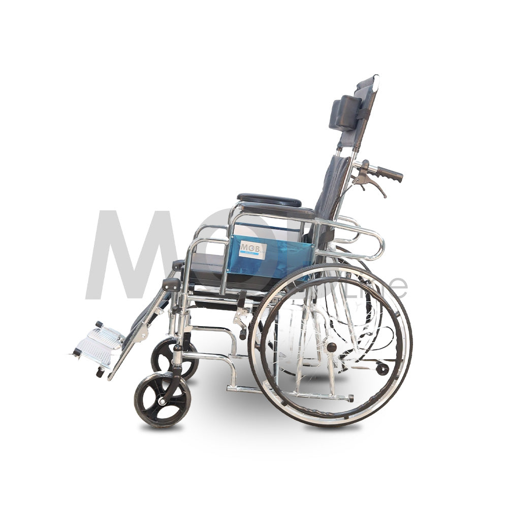 Cureline MOBLINE - STEEL RECLINING AND ELEVATING COMMODE WHEELCHAIR