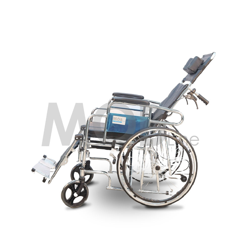 Cureline MOBLINE - STEEL RECLINING AND ELEVATING COMMODE WHEELCHAIR