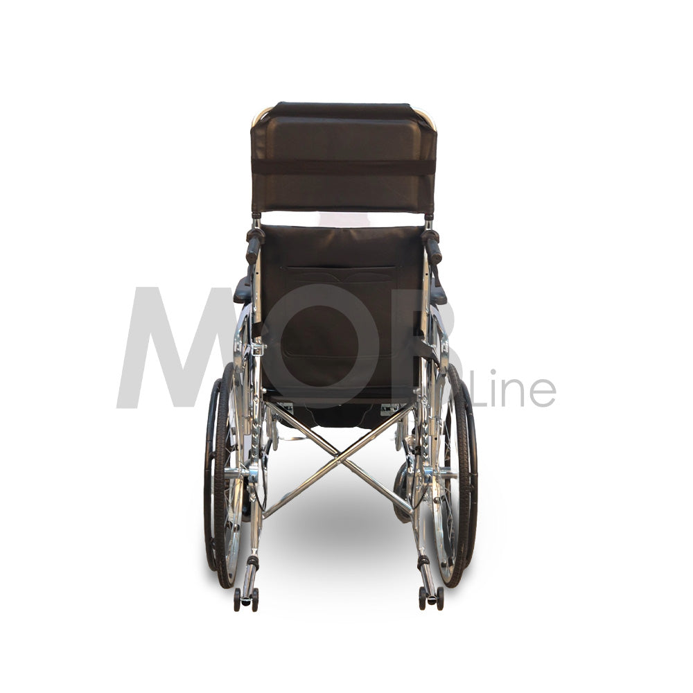 Cureline MOBLINE - STEEL RECLINING AND ELEVATING COMMODE WHEELCHAIR